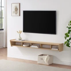 Modern Minimalist Floating TV Stand For TVs Up To 70" With Open Storage - Saracina Home -Saracina Home Sales Store GUEST 023d9550 9b99 49a8 ac43 b9d15c1a1c9d