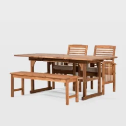Ravenscroft 4pc Extendable Acacia Wood Outdoor Dining Set - Saracina Home 14 Ravenscroft 4pc Extendable Acacia Wood Outdoor Dining Set - Saracina Home -Saracina Home Sales Store GUEST 05ab73f4 1340 427a b6c1 e995012a08c6