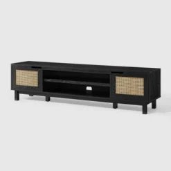 Modern Boho Storage TV Stand For TVs Up To 80" With Rattan Doors - Saracina Home -Saracina Home Sales Store GUEST 05b74f8b 15fd 47e0 805b d65b865792a5