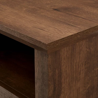 Avalene Rustic Farmhouse Corner TV Stand For TVs Up To 50" Natural Walnut - Saracina Home 4 Avalene Rustic Farmhouse Corner TV Stand For TVs Up To 50" Natural Walnut - Saracina Home - Image 4