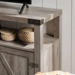 2 Door Farmhouse Highboy TV Stand For TVs Up To 65" Gray Wash - Saracina Home -Saracina Home Sales Store GUEST 06469eca 2eb6 4660 87fa 2c2d533f27d1