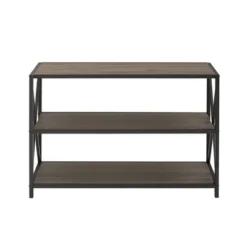 25.62" X Frame Metal And Wood Media Bookshelf - Saracina Home -Saracina Home Sales Store GUEST 065c78e4 6b9d 4b4f 9b9d dca91f9fd7a7
