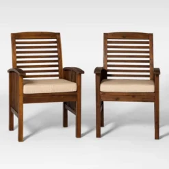 2pk Acacia Wood Patio Chairs With Cushions - Saracina Home -Saracina Home Sales Store GUEST 06cfae64 d30b 448b b17c 0adbbfba89ad