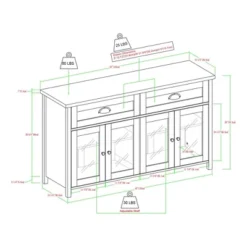 Millia Transitional Farmhouse 4 Door Sideboard With Glass Panels - Saracina Home -Saracina Home Sales Store GUEST 089f76c2 e2b0 44aa acf3 8bda9545976f