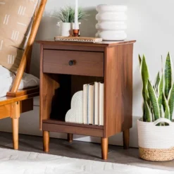Stiva Classic Mid-Century Modern 1 Drawer Nightstand - Saracina Home -Saracina Home Sales Store GUEST 0a4baa60 f488 4a19 804a 1223b4432508