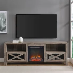 Newark Industrial Farmhouse Drop Down Metal Mesh X Door With Electric Fireplace TV Stand For TVs Up To 80" - Saracina Home -Saracina Home Sales Store GUEST 0dfca87a 18d0 4ad6 8eb9 1b6aaf2620be