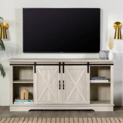 Modern Transitional Sliding Barndoor TV Stand For TVs Up To 65"- Saracina Home -Saracina Home Sales Store GUEST 0fb4c269 34db 4148 b22d a4215d039ada