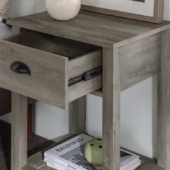 June Rustic Transitional Square Nightstand With Lower Shelf - Saracina Home -Saracina Home Sales Store GUEST 10a07d47 a273 4bf0 8f51 fb4922f46534