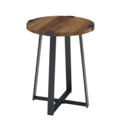 Wrightson Urban Industrial Faux Wrap Leg Round Side Table - Saracina Home -Saracina Home Sales Store GUEST 10a274df fdc1 4838 a26b e97de3166e26