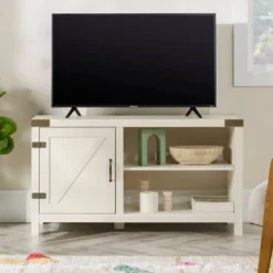 Clarabelle Rustic Industrial Barn Door TV Stand For TVs Up To 50" - Saracina Home -Saracina Home Sales Store GUEST 12ba9c89 6ca9 4b3a a865 66e4af484235