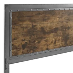 Queen Urban Industrial Wood And Metal Panel Headboard Brown - Saracina Home -Saracina Home Sales Store GUEST 15fdc5a6 0c50 440c 980e 87969cf244c8
