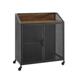 Urban Industrial Metal Mesh Bar Cart With Wheels - Saracina Home -Saracina Home Sales Store GUEST 1693720a 5786 48d6 a0b4 cb525df83ab4