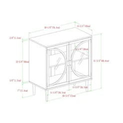 Metal Door Tempered Glass TV Stand For TVs Up To 32" Dark Walnut - Saracina Home -Saracina Home Sales Store GUEST 16fef13b 939c 4748 80ff 6c8fe3948086