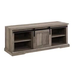 48" Transitional Sliding Door Wood And Metal Bench - Saracina Home -Saracina Home Sales Store GUEST 18543d61 45d3 4724 83ea 0f23c1e95b21