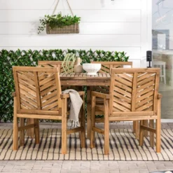 5pc Slatted Chevron Acacia Wood Patio Dining Set - Saracina Home 18 5pc Slatted Chevron Acacia Wood Patio Dining Set - Saracina Home -Saracina Home Sales Store GUEST 20f2dc73 f40a 420a 99ac 931b68bf64e3
