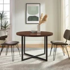 Modern 42" Round Intersecting Leg Dining Table Dark Walnut - Saracina Home 12 Modern 42" Round Intersecting Leg Dining Table Dark Walnut - Saracina Home -Saracina Home Sales Store GUEST 22b710d1 5032 4864 b154 aaea26781a6f