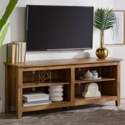 Transitional 4 Cubby Wood Open Storage TV Stand For TVs Up To 65"- Saracina Home 25 Transitional 4 Cubby Wood Open Storage TV Stand For TVs Up To 65"- Saracina Home -Saracina Home Sales Store GUEST 25f3cc78 c68c 409d ba33 6e1083087415