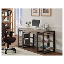 60" Industrial Transitional Tech Desk With USB - Saracina Home -Saracina Home Sales Store GUEST 27649064 f1fd 4f1c 8f0a b2cf98fb4a01