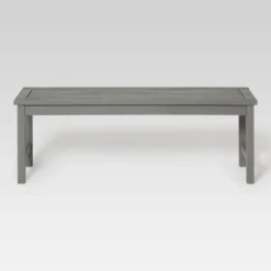 Ravenscroft Modern Boho Acacia Wood Slat Top Outdoor Dining Bench - Gray Wash - Saracina Home -Saracina Home Sales Store GUEST 28a837eb 59ee 4062 beb1 fa99fffdaa10