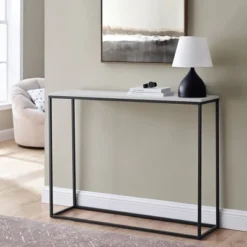 Owen Urban Box Frame Entryway Table Faux Marble White/Black - Saracina Home 6 Owen Urban Box Frame Entryway Table Faux Marble White/Black - Saracina Home -Saracina Home Sales Store GUEST 2ab1ab21 23d3 4480 bd6c b07fc60c62bc