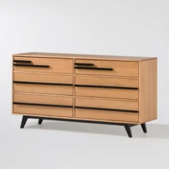 Modern 6 Drawer Double Dresser With Long Handles - Saracina Home -Saracina Home Sales Store GUEST 2c694bce 393f 4fa1 b755 97ada237d15a
