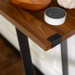 Urban Industrial Entry Table With Wood And Metal Dark Walnut - Saracina Home -Saracina Home Sales Store GUEST 2e63080c e5d1 4bce 8075 f39e61d9c43b