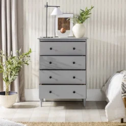 Stiva Classic Mid-Century Modern Vertical 4 Drawer Dresser Gray - Saracina Home -Saracina Home Sales Store GUEST 2ec9d105 dd81 4490 9946 066cd0c5d6fa