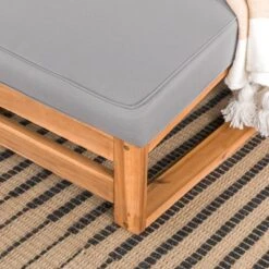 Galia 2pc Square Leg Acacia Wood Chair And Ottoman With Cushions - Brown - Saracina Home -Saracina Home Sales Store GUEST 34f09a2c 5eb2 4765 8bf5 0e22052dcc27