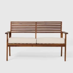 Saracina Home Mid-Century Modern Slatted Acacia Outdoor Bench -Saracina Home Sales Store GUEST 357cd598 0985 4ecf 9acd e431a2949b76