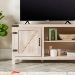 Clarabelle Rustic Industrial Barn Door TV Stand For TVs Up To 50" - Saracina Home -Saracina Home Sales Store GUEST 39741748 64bb 4015 8ecc 8244eb07f16a