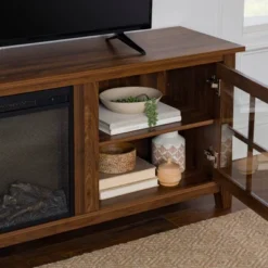 Tasi Transitional Farmhouse Glass Window Pane Door With Electric Fireplace TV Stand For TVs Up To 80" - Saracina Home -Saracina Home Sales Store GUEST 3996fb8e b862 40de b082 15ae3d8376e2