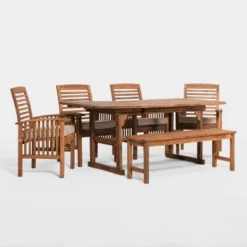 Ravenscroft 6pc Acacia Wood Patio Dining Set With Cushions - Saracina Home -Saracina Home Sales Store GUEST 3becc04d 78d6 4593 acae d24ff29e746c
