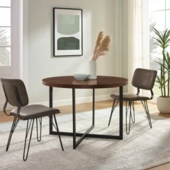Modern 42" Round Intersecting Leg Dining Table Dark Walnut - Saracina Home 13 Modern 42" Round Intersecting Leg Dining Table Dark Walnut - Saracina Home -Saracina Home Sales Store GUEST 3bfb4268 368c 4b7a b66b da94263e341c
