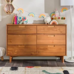 Mid-Century Modern Groove Wood 6 Drawer Dresser - Saracina Home -Saracina Home Sales Store GUEST 3d447677 be9f 4732 b071 4ec0db1c971f