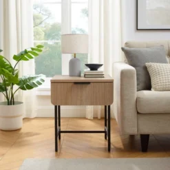 Modern Reeded 1 Drawer Side Table - Saracina Home -Saracina Home Sales Store GUEST 3e88f01f 6fa2 40b2 8c4b 3ba9f85470a5