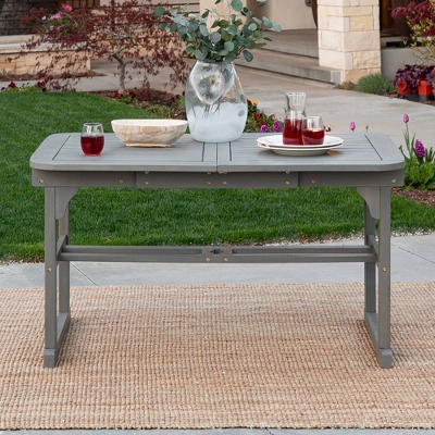 Ravenscroft Modern Boho Acacia Wood Slat Top Rectangle Extendable Outdoor Table - Saracina Home 6 Ravenscroft Modern Boho Acacia Wood Slat Top Rectangle Extendable Outdoor Table - Saracina Home - Image 6