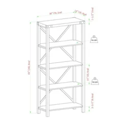 64" Sophie Industrial X Frame Bookshelf - Saracina Home -Saracina Home Sales Store GUEST 4056ef5b a1ba 4723 8b3f 27d330c71048
