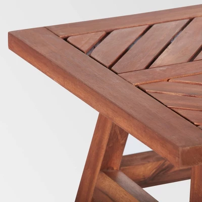 Slatted Chevron Acacia Wood Patio Side Table - Saracina Home 3 Slatted Chevron Acacia Wood Patio Side Table - Saracina Home - Image 3