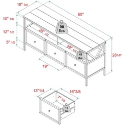 Farmhouse 3 Drawer Wood TV Stand For TVs Up To 65" - Saracina Home 24 Farmhouse 3 Drawer Wood TV Stand For TVs Up To 65" - Saracina Home -Saracina Home Sales Store GUEST 40d5f612 f4e7 48b3 8586 affcd4996633