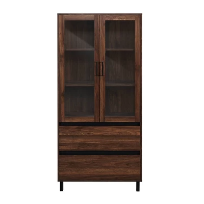 68" Glass Door Storage Hutch With Drawers - Saracina Home 5 68" Glass Door Storage Hutch With Drawers - Saracina Home - Image 5