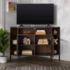 Corner TV Stand For TVs Up To 55" With Metal Mesh Doors - Saracina Home
