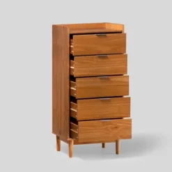 Mid-Century Modern Solid Wood 5 Drawer Chest Of Drawers - Saracina Home -Saracina Home Sales Store GUEST 427acd70 6e5d 4cb0 b9c6 d4aae4bc5597