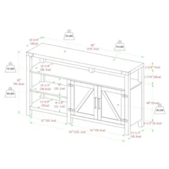 2 Door Farmhouse Highboy TV Stand For TVs Up To 65" Gray Wash - Saracina Home -Saracina Home Sales Store GUEST 4309783e 224a 484b ab00 a5bad286ba8e