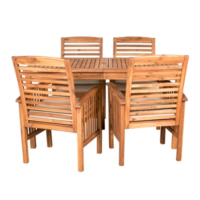 Ravenscroft 5pc Acacia Wood Patio Dining Set - Saracina Home 14 Ravenscroft 5pc Acacia Wood Patio Dining Set - Saracina Home - Image 14