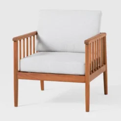 Saracina Home Modern Boho Eucalyptus Outdoor Spindle Arm Chair With Cushions -Saracina Home Sales Store GUEST 474a5810 5cd6 4a23 9ec6 e52a3c70fd21