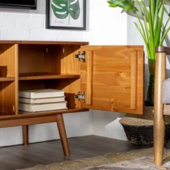 Solid Wood Mid-Century Modern TV Stand For TVs Up To 65" - Saracina Home -Saracina Home Sales Store GUEST 4814f0a0 557a 4091 bf29 8479abd8c5d7