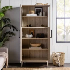 68" Boho Modern Tall Storage Wood Cabinet - Saracina Home -Saracina Home Sales Store GUEST 49c7bfc0 edc5 436a b23c b117a55b1f55