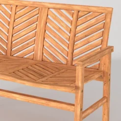 Slatted Chevron Acacia Wood Patio Loveseat – Saracina Home -Saracina Home Sales Store GUEST 4a574b41 46e1 4ef8 8a5b ab916811f1ac