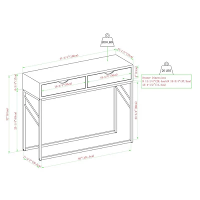 Faux Shagreen Modern 2 Drawer Entry Table - Saracina Home 6 Faux Shagreen Modern 2 Drawer Entry Table - Saracina Home - Image 6