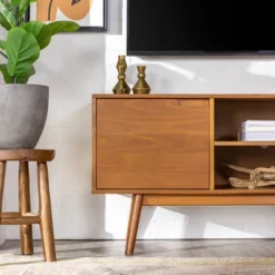 Solid Wood Mid-Century Modern TV Stand For TVs Up To 65" - Saracina Home -Saracina Home Sales Store GUEST 4afdac7b ce07 40a9 92de c6ef5784b45e